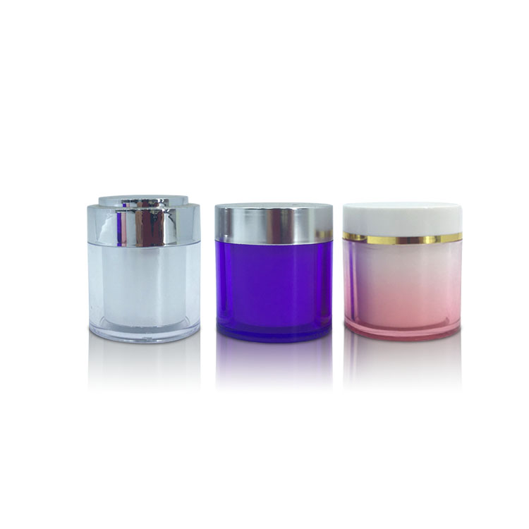 Custom Round Wholesale Plastic Double Wall Facial Cream Body Cream Packaging Plastic Container 50g
