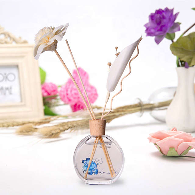 Custom Round flat   aroma   diffuser glass  bottle 150ML  100ml  Aromatherapy bottle