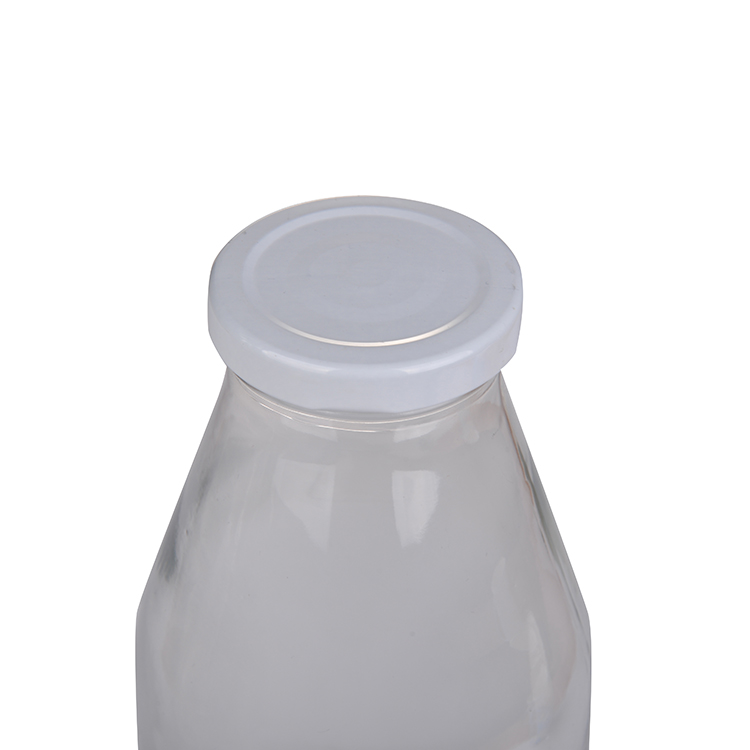 Custom Screen Logo Clear Design 1L Large 1 Liter 1000ml Milk Juice Glass Bottle with Lid for Drinking