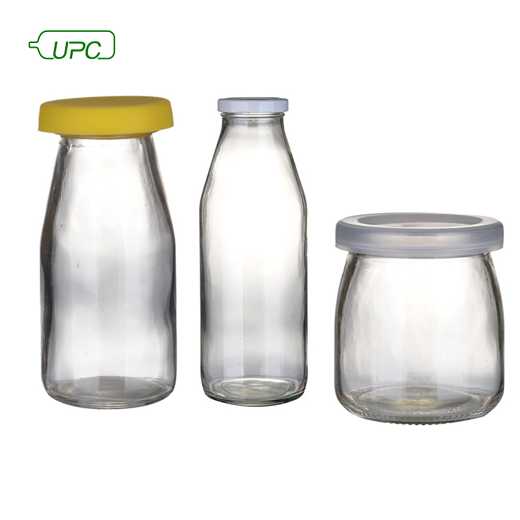 Custom Screen Logo Clear Design 1L Large 1 Liter 1000ml Milk Juice Glass Bottle with Lid for Drinking
