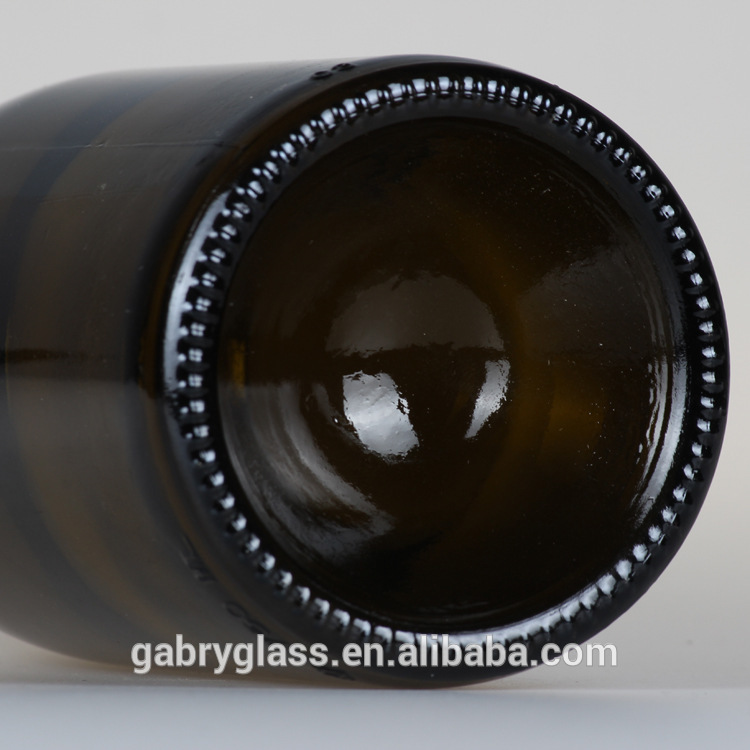 Custom Screen Logo Printing Black Glass 500ml 750ml Red Wine Bottle