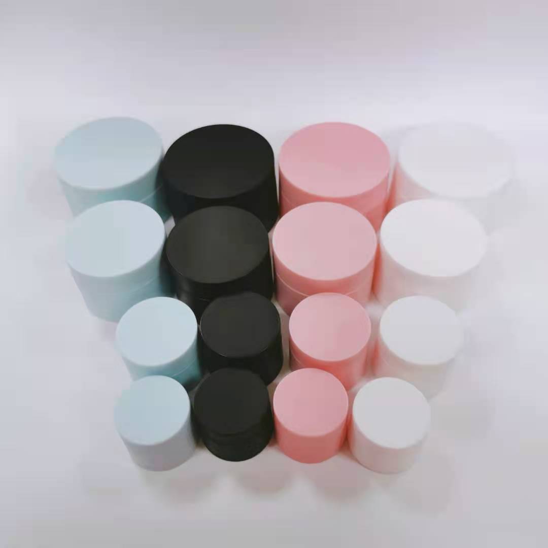 Custom Silk Printing PP Small 15ml 5g 15g 30g 50g Acrylic Empty Plastic Black Sample Matt Cosmetic Cream Jar