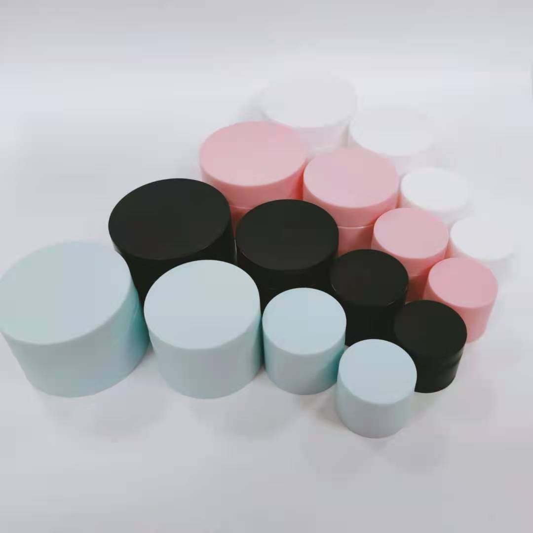 Custom Silk Printing PP Small 15ml 5g 15g 30g 50g Acrylic Empty Plastic Black Sample Matt Cosmetic Cream Jar