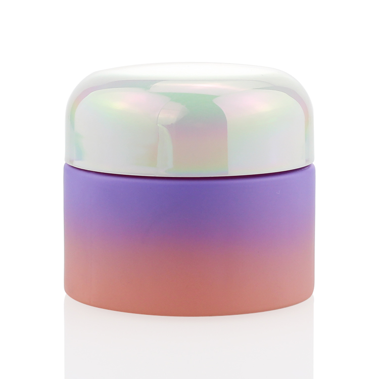 Custom Size 15g 20g 30g 50g Fancy Gradient Pink Purple Packaging Jar Glass Cosmetic Glass Jars Mini Eye Cream Glass Jar