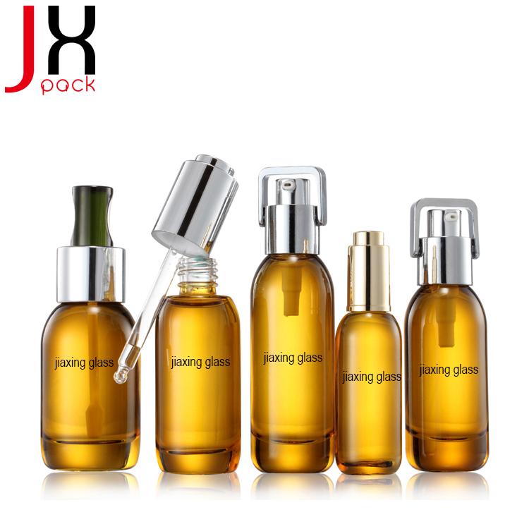 Custom Size 15ml 30ml 50ml 80ml 100ml Luxury Skincare packaging Glass Lotion Bottles With Dropper/Press Pump for Essential Oil