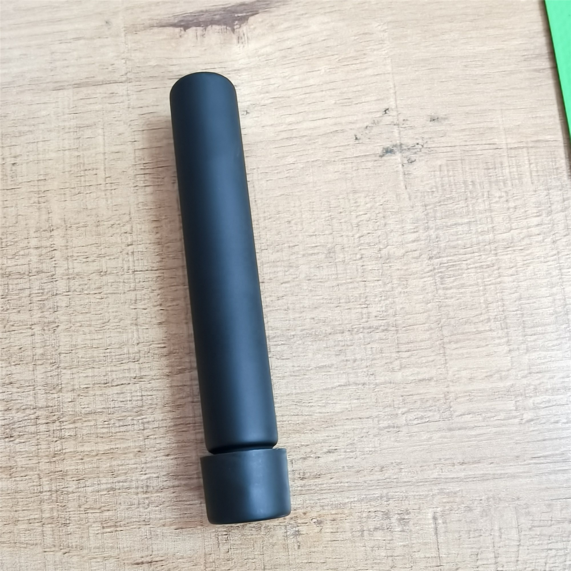 Custom Size Child Resistant Smooth Lid Matte Black Test Pre-Roll Joint Glass Tube 22mm Dia x 120mm High