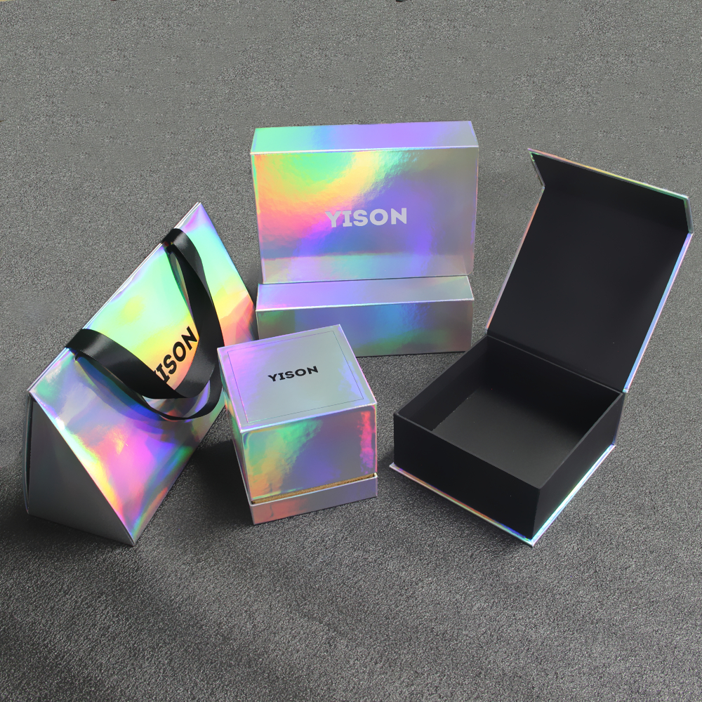 Custom Skin Care Rose Gold Holographic Skincare Cosmetic Packaging