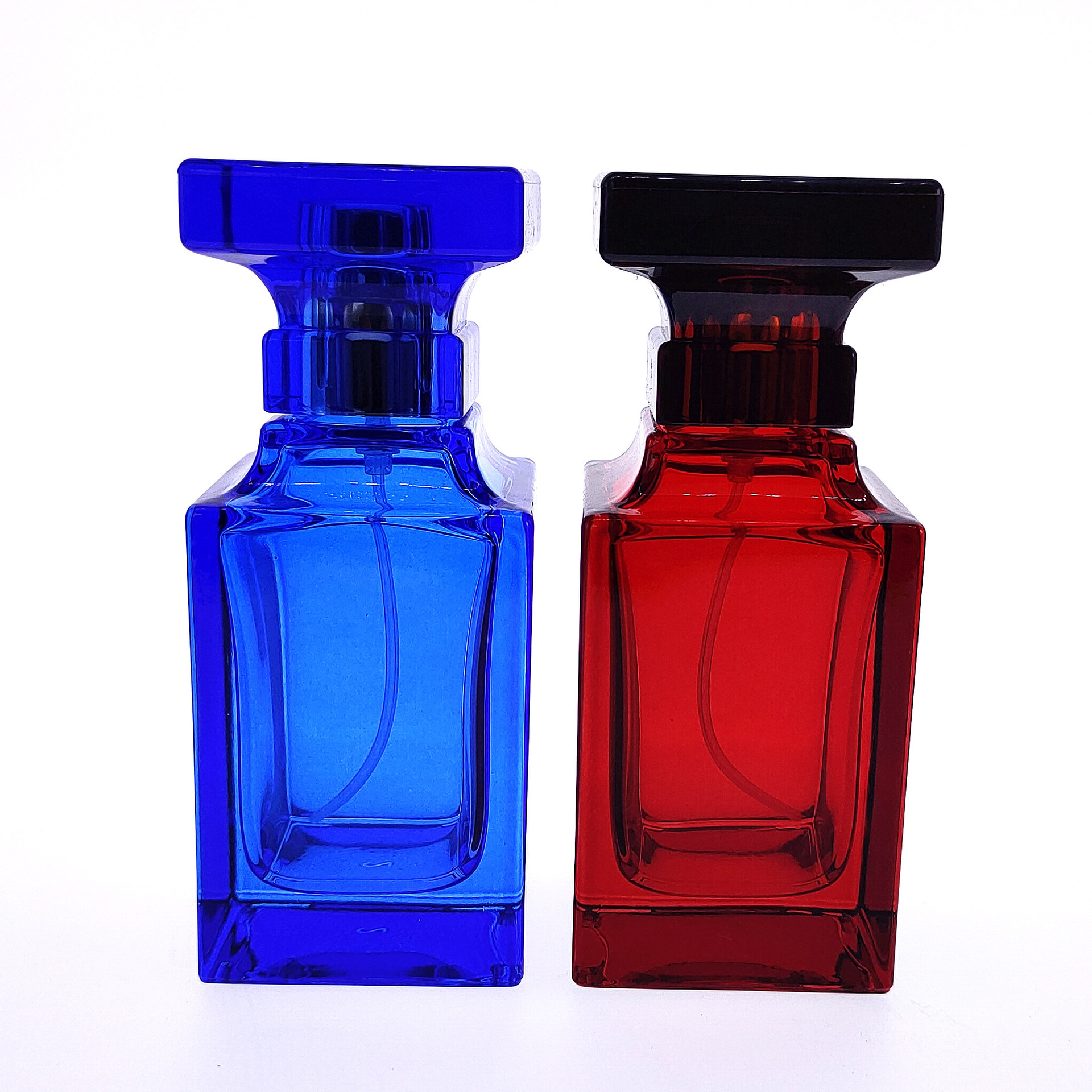 Custom Square 50ml Men Cologne Fine Mist Spray Perfume Glass Bottles Black Cologne Bottle
