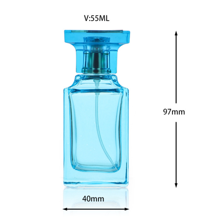 Custom Square 50ml Men Cologne Fine Mist Spray Perfume Glass Bottles Black Cologne Bottle