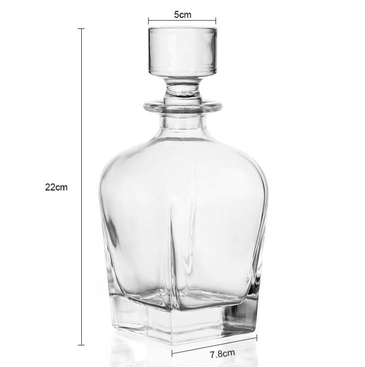 Custom Square Empty Whisky XO Food Storage Decanter Alcohol Gin Rum Liquor Wine Glass Bottle Wine Decanter Crystal