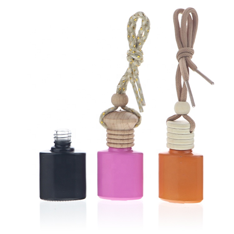 Custom Square Frosted Car Hanging Diffuser Glass Bottle Mini Perfume Spray Bottle