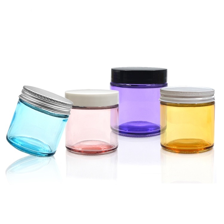 Custom Straight Sided 120ml 4 oz 250ml 8oz Clear Amber Frosted Cream Cosmetic Amber Glass Jar for Amazon