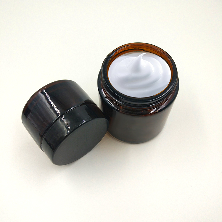 Custom Straight Sided 120ml 4 oz 250ml 8oz Clear Amber Frosted Cream Cosmetic Amber Glass Jar for Amazon