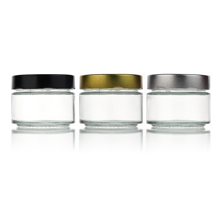 Custom Straight Sided 3oz 4 oz 8 oz 16 oz Clear Glass Storage Jar Jam Honey Glass Jars With Lid