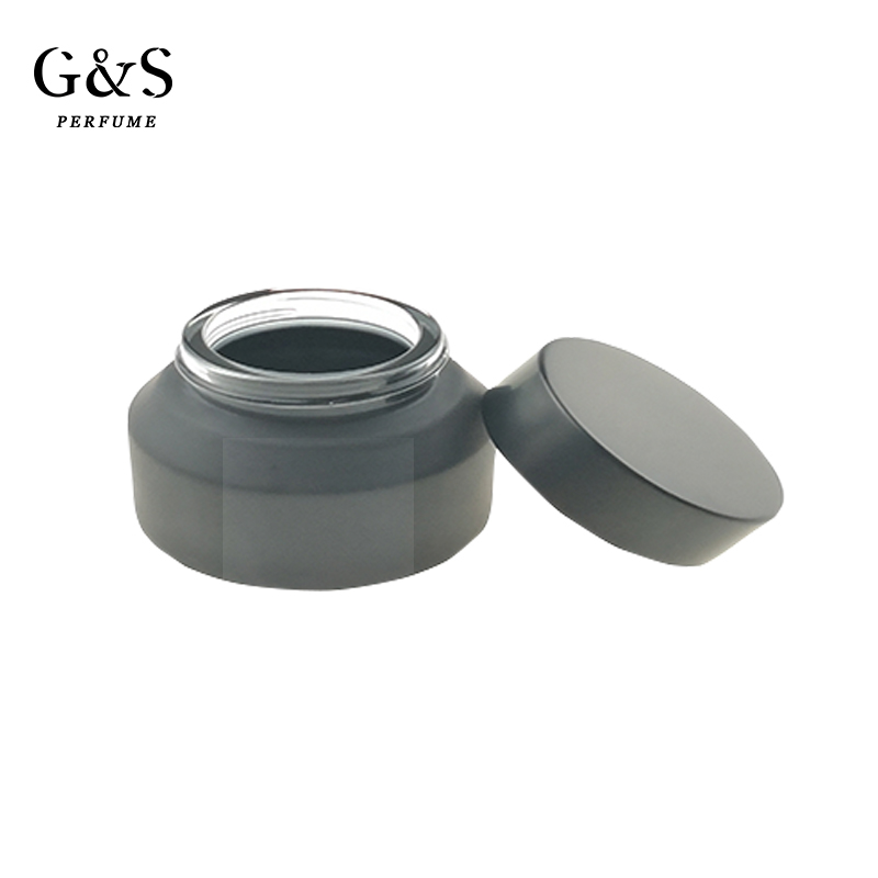 Custom Straight Sided Bakhoor Candles Scented 15ml 30ml Luxury Matches Glass Jar Frosted Colored Gray from China for Sale
