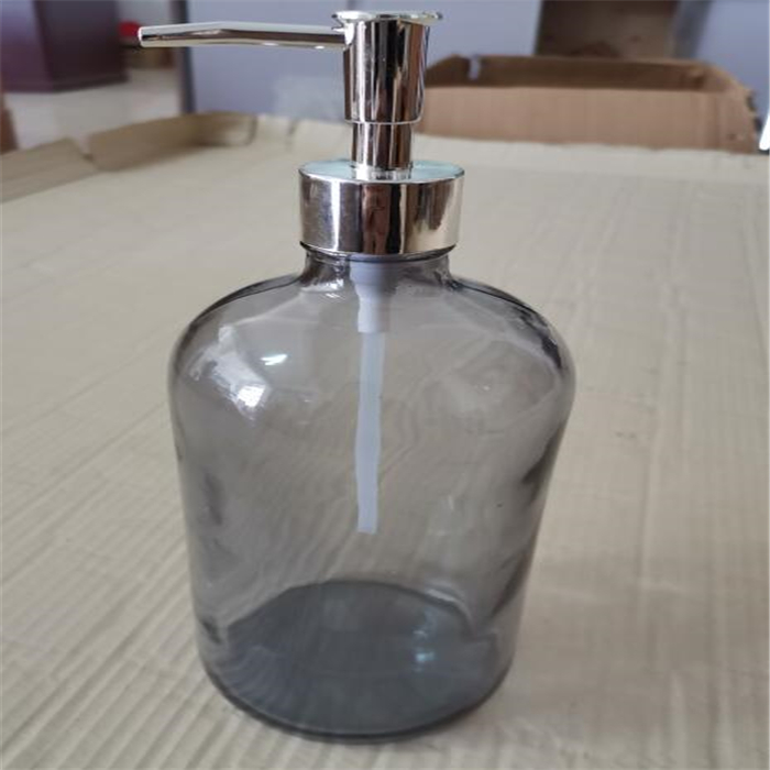 Custom Transparent Smoke grey Spray Pump Essential Oil Dropper Round Glass jar