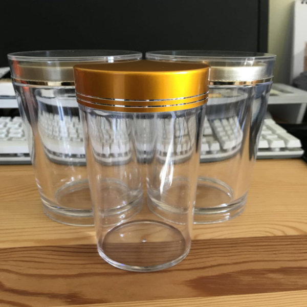 Custom Transparent Smoke grey Spray Pump Essential Oil Dropper Round Glass jar