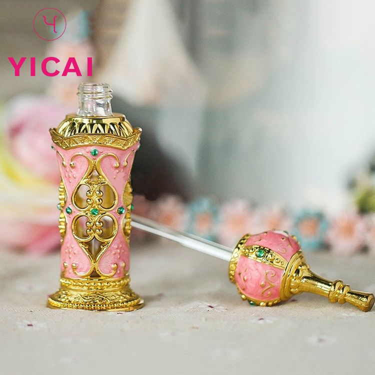 Custom Various Widely Used 5ml Mini Glass Metal Dropper Perfume Bottle