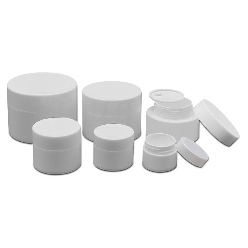 Custom White Double Wall Plastic Cosmetic Container Face Cream Jar 5ml 10ml 15ml 50ml 80ml