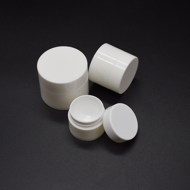 Custom White Double Wall Plastic Cosmetic Container Face Cream Jar 5ml 10ml 15ml 50ml 80ml