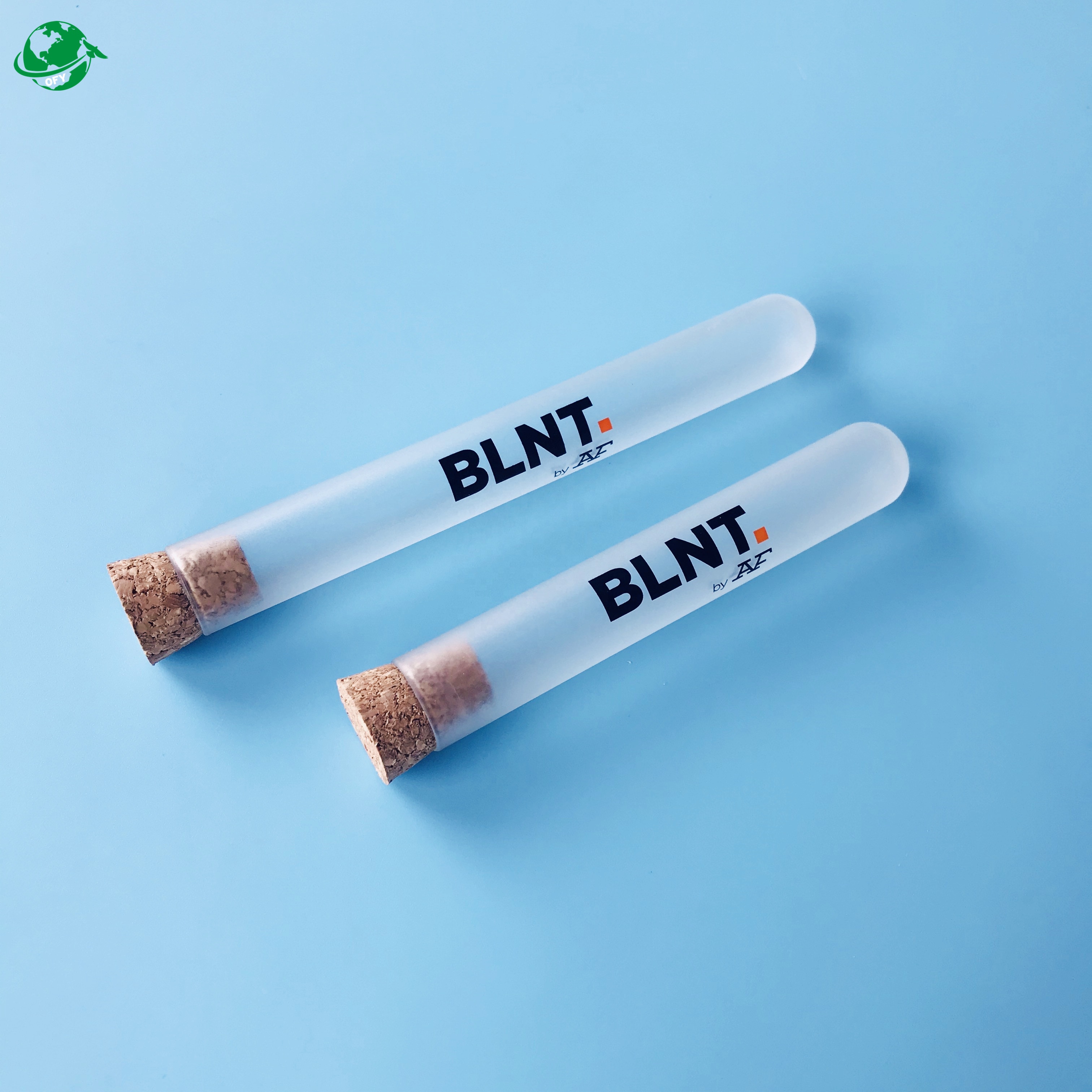 Custom White Frosted Glass Blunt Tube with Logo for Preroll Packaging
