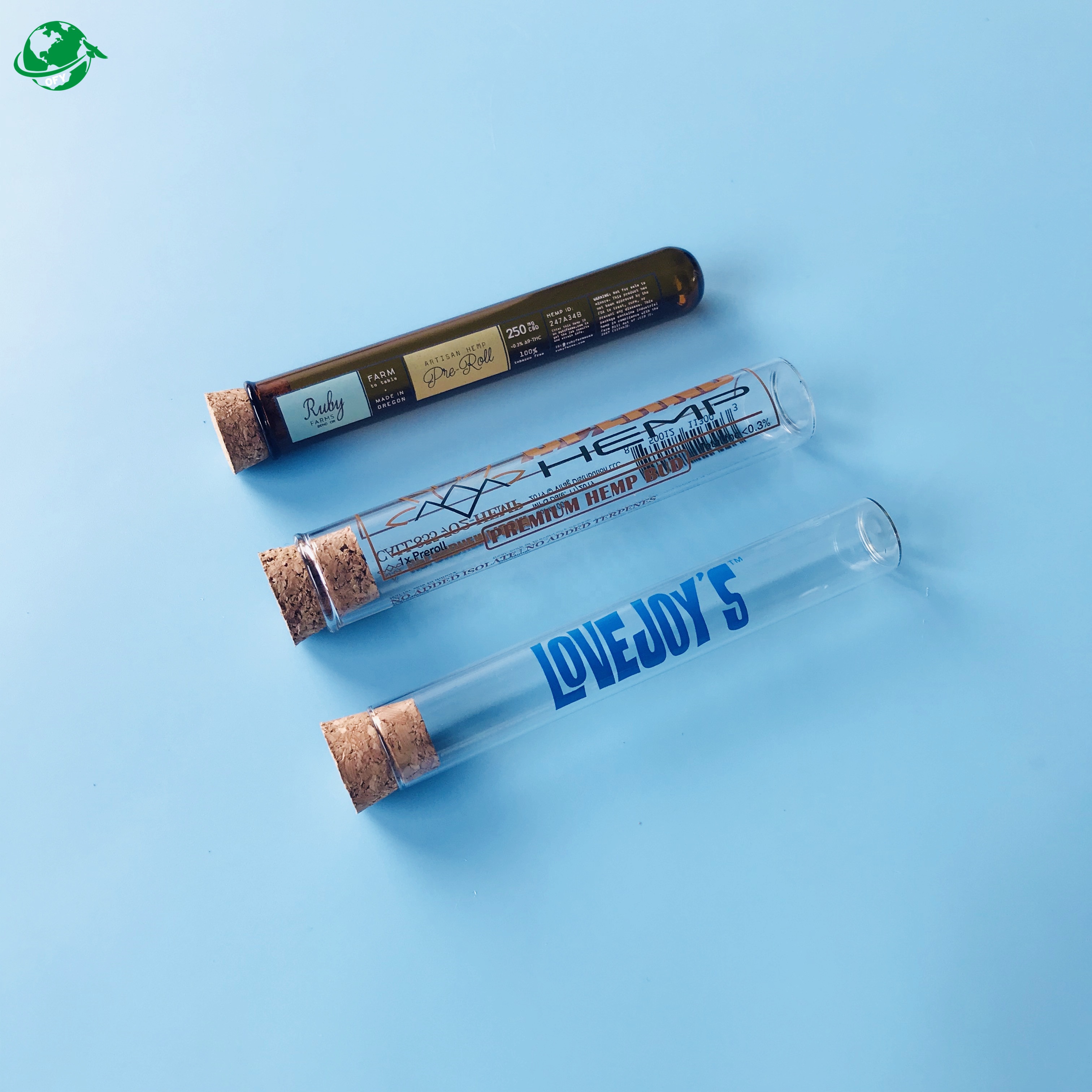 Custom White Frosted Glass Blunt Tube with Logo for Preroll Packaging