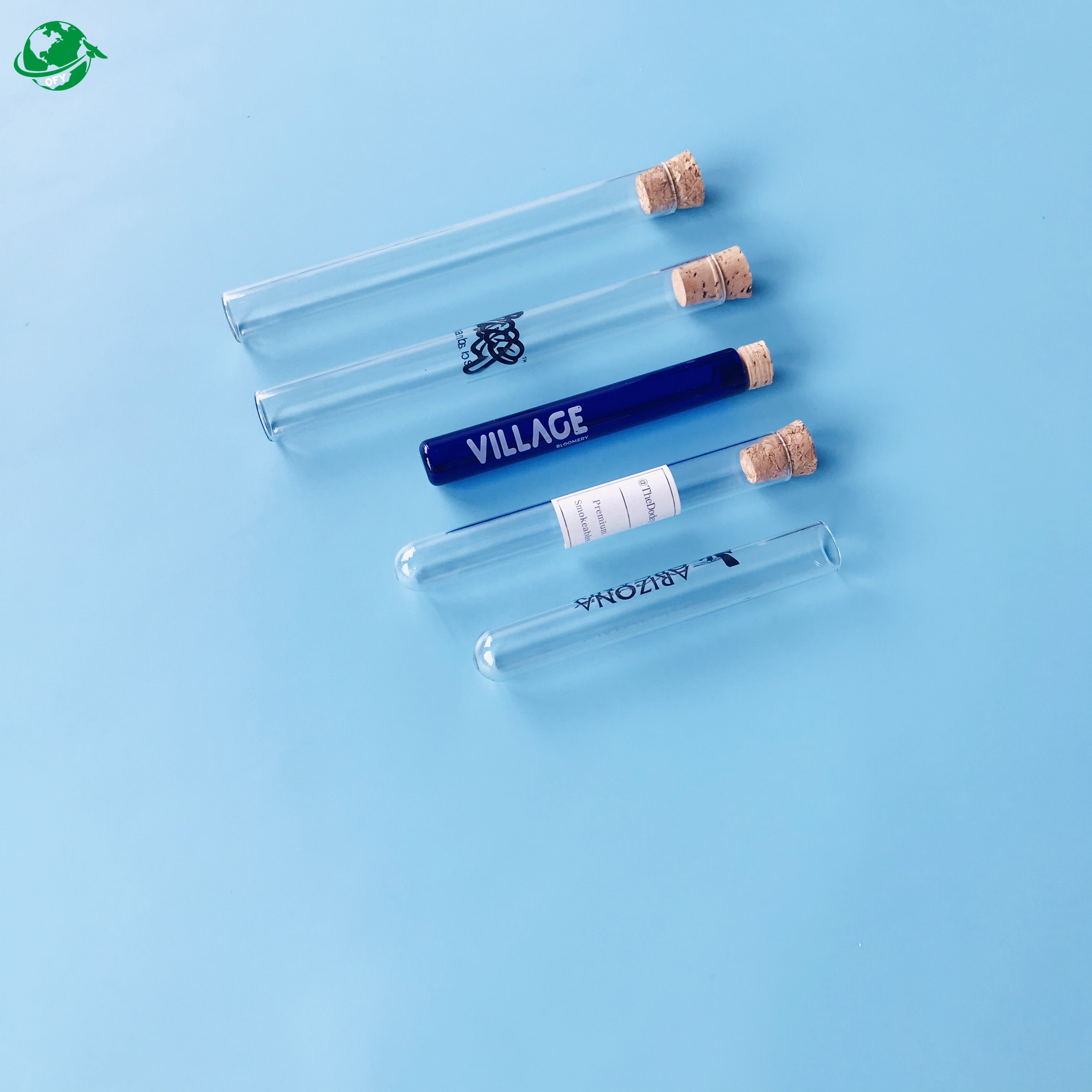 Custom White Frosted Glass Blunt Tube with Logo for Preroll Packaging