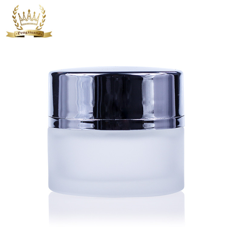 Custom White Frosted Glass Skin Care Packaging Empty Body Lotion Printed Pump Round Glass Lotion Bottle Set