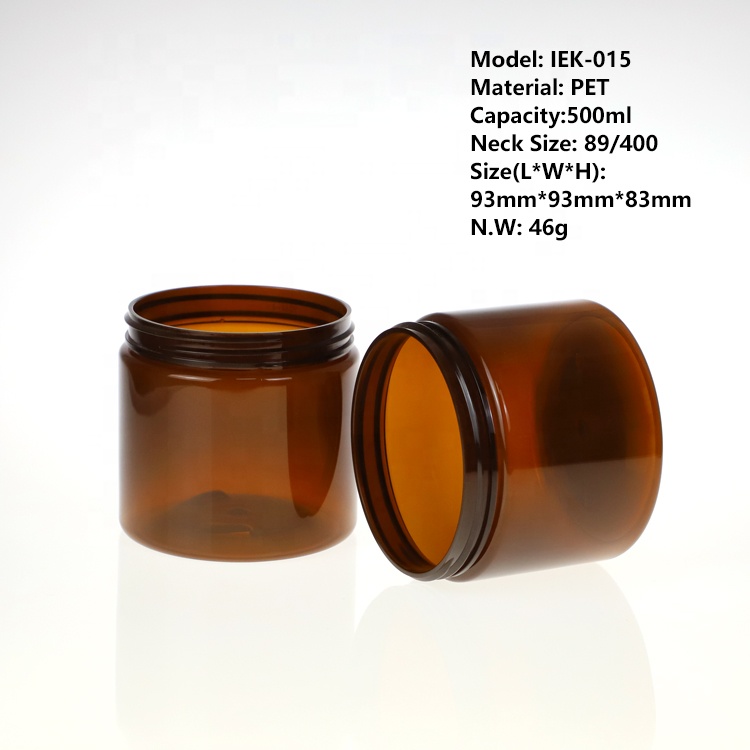 Custom Wholesale 500ml Plastic Cosmetic Jar PET Plastic Container