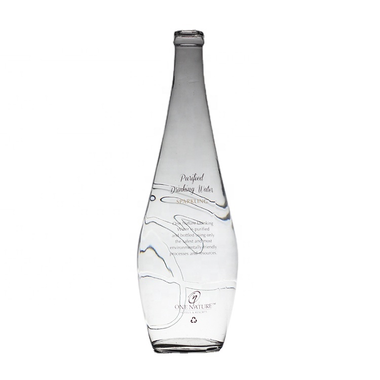 Custom Wholesale 700ml 350ml Mineral Water Glass Bottle Beverage Transparent Glass Bottle