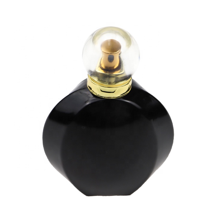 Custom Wholesale Black Round Men Colonge Glass Perfume Bottle 30ml 50ml