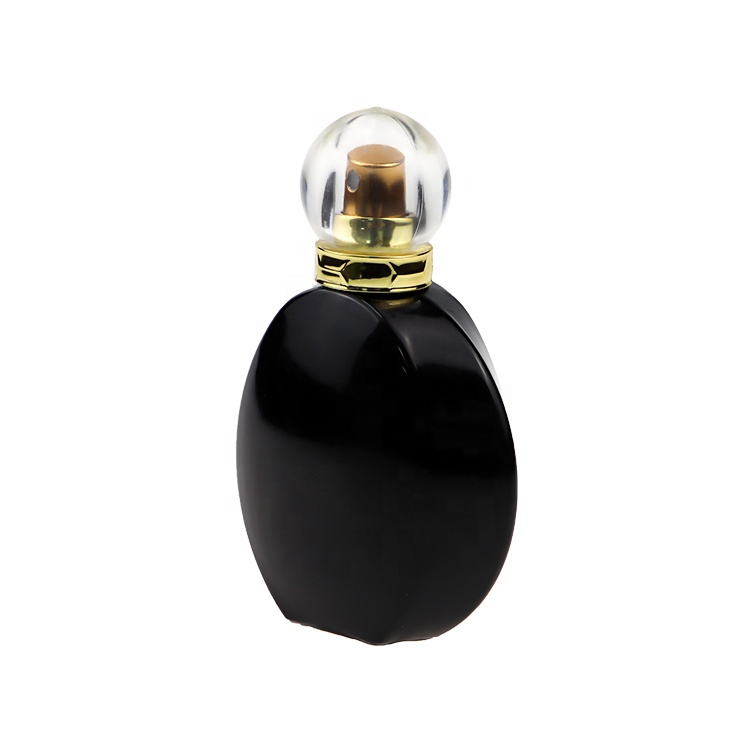 Custom Wholesale Black Round Men Colonge Glass Perfume Bottle 30ml 50ml