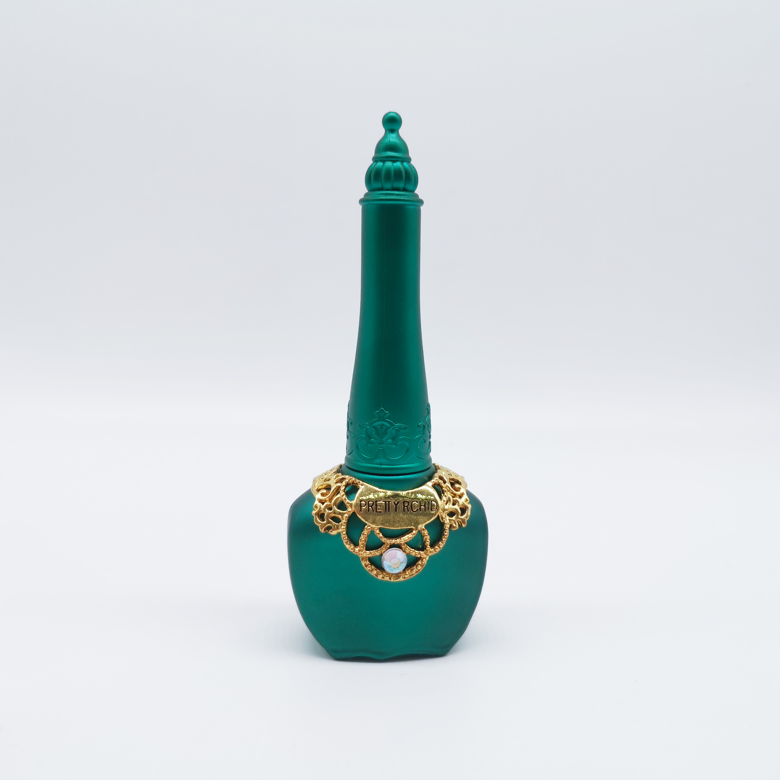 Custom Wholesale Colorful Crown Glass Empty Gel Nail Polish Bottles Cap With Flat Brush