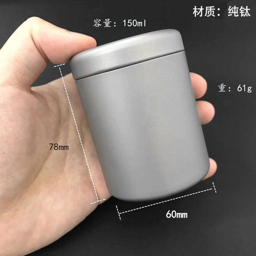 Custom Wholesale Portable Moisture-proof Nickle Free Pure Titanium Coffee Container