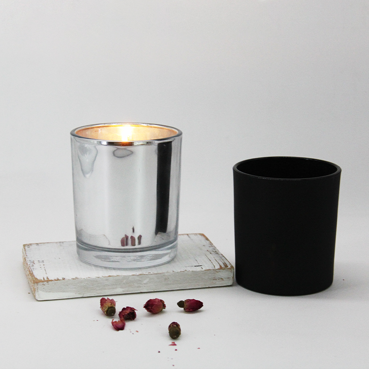 Custom Wholesale Printed Designed Empty Scented Frosted Glass Candle Jar With Lid