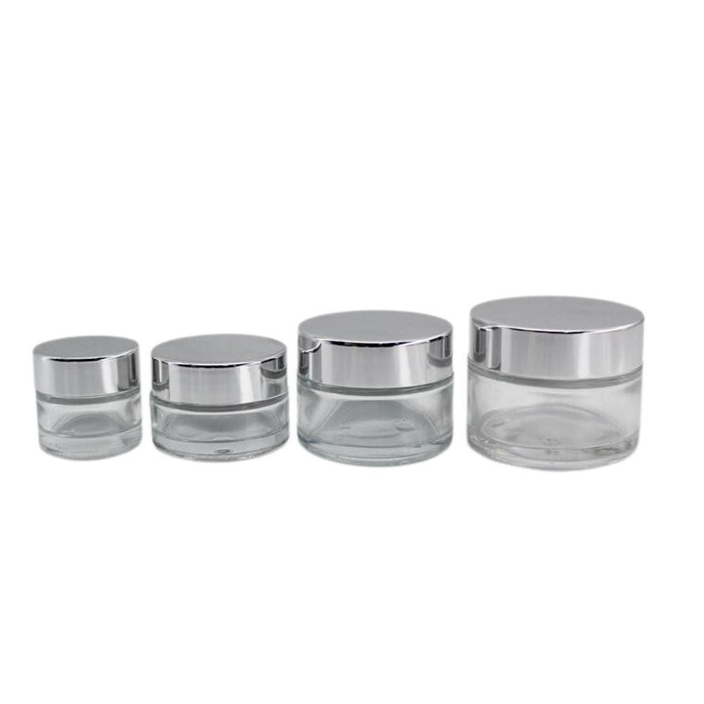 Custom Wide Mouth Frosted Glass 30ml 50ml Face Cream Container with Lid