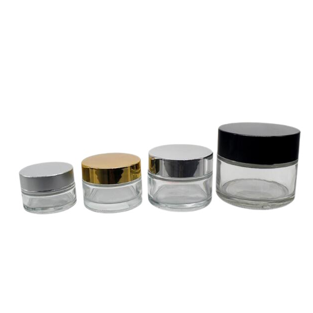 Custom Wide Mouth Frosted Glass 30ml 50ml Face Cream Container with Lid