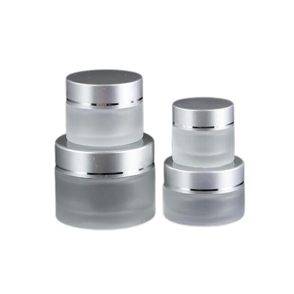 Custom Wide Mouth Frosted Glass 30ml 50ml Face Cream Container with Lid