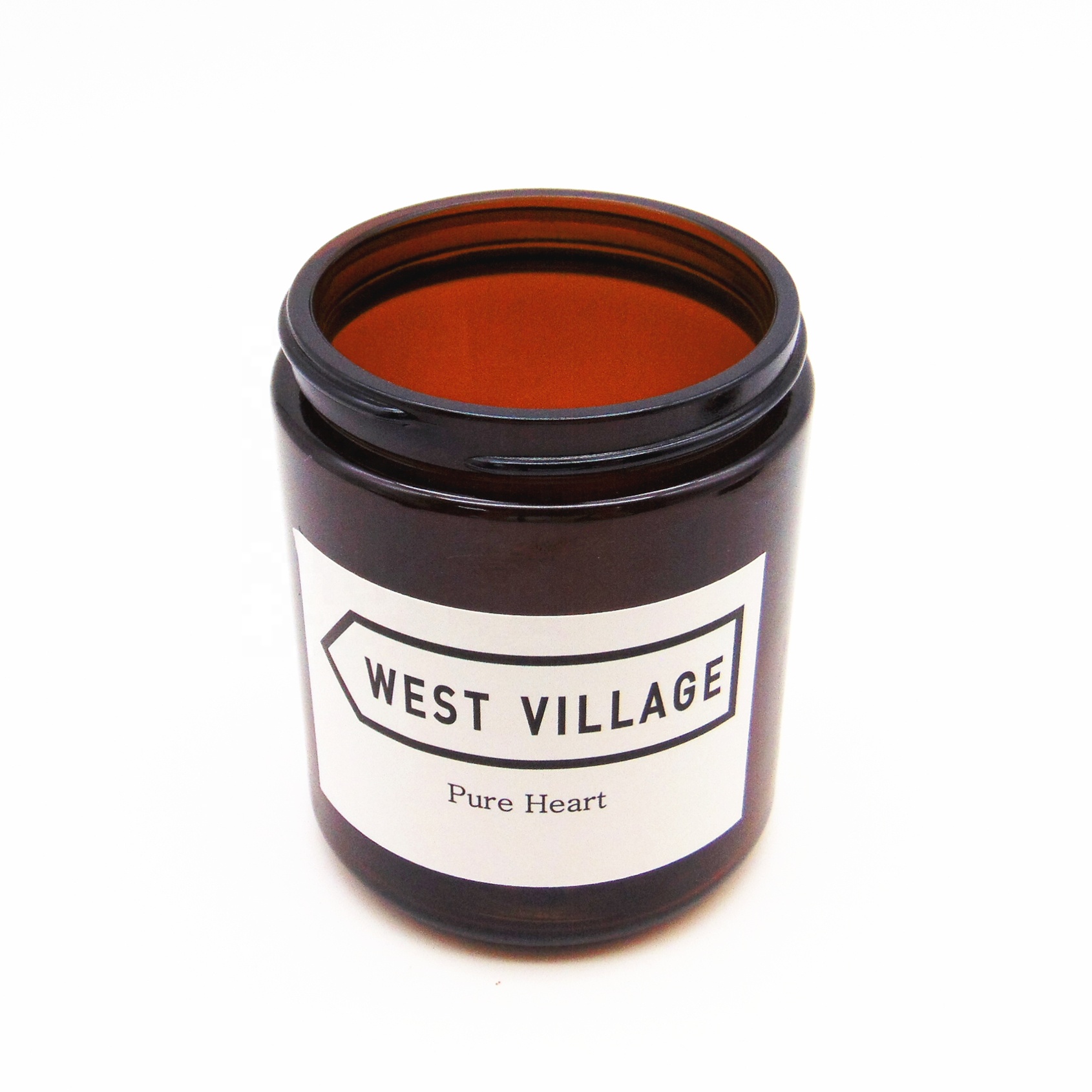 Custom Wide Mouth Storage 8OZ/250ml Amber Straight Side Glass Jar for candle with Lid