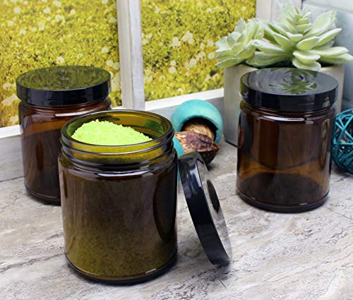 Custom Wide Mouth Storage 8OZ/250ml Amber Straight Side Glass Jar for candle with Lid
