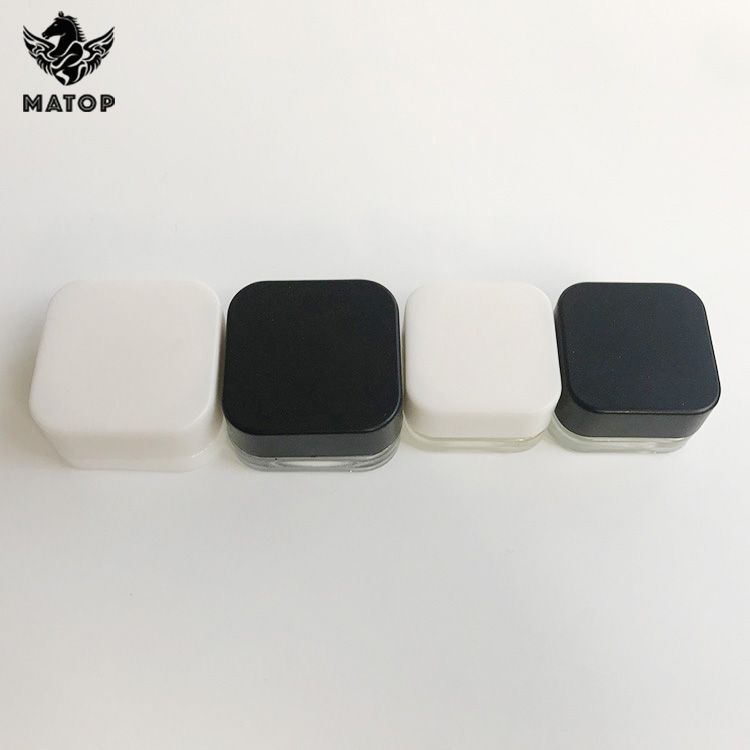 Custom all black white 5ml 7ml 9ml weed storage jar