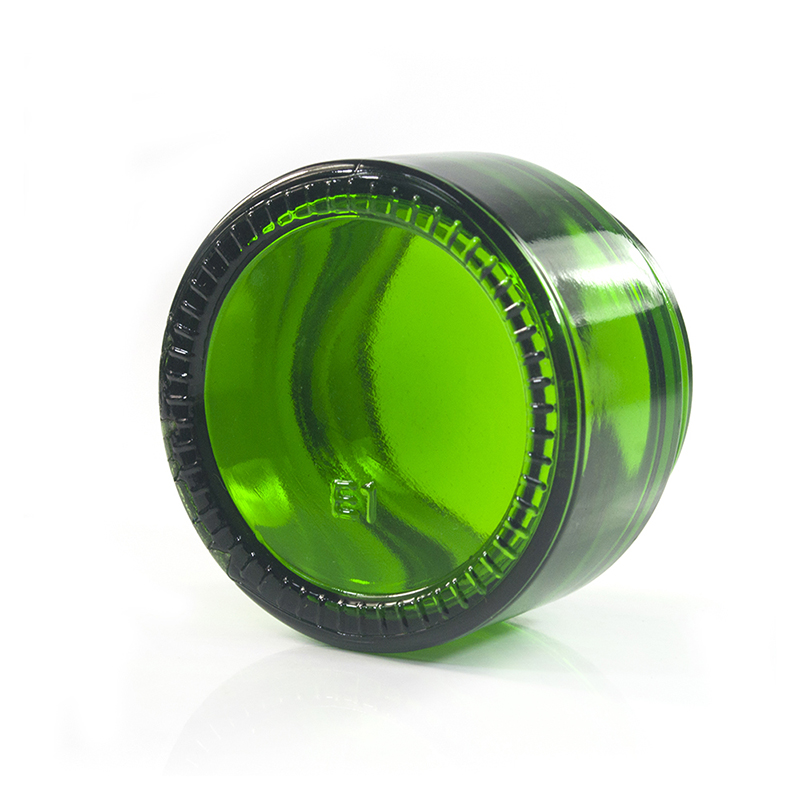 Custom aluminum cap cream container 1oz 2oz 15g 30g 50g plastic lid green glass cosmetic jar