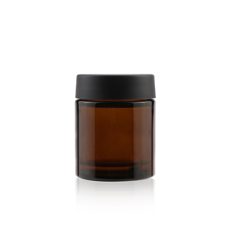 Custom amber glass child-resistant jar jar glass glass candle jars with lids