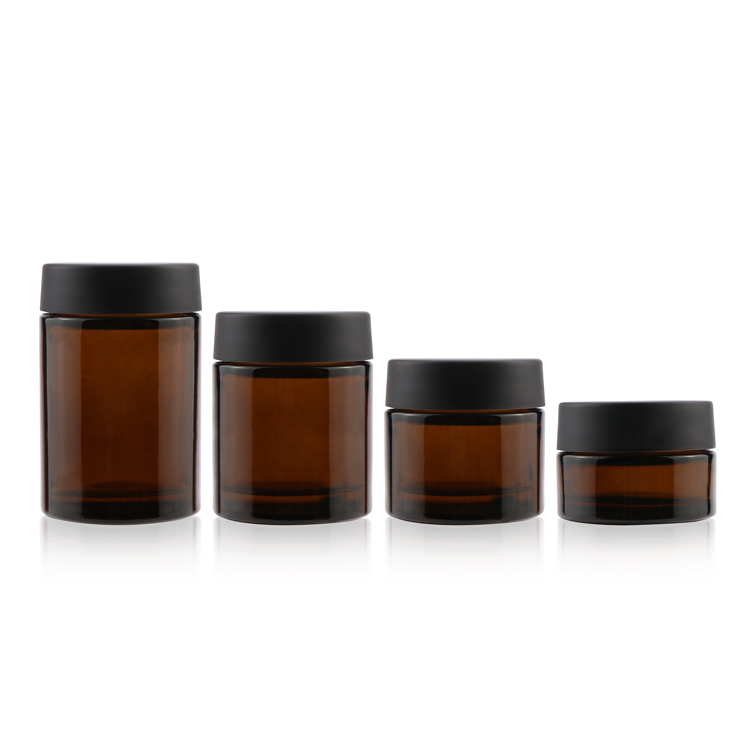 Custom amber glass child-resistant jar jar glass glass candle jars with lids