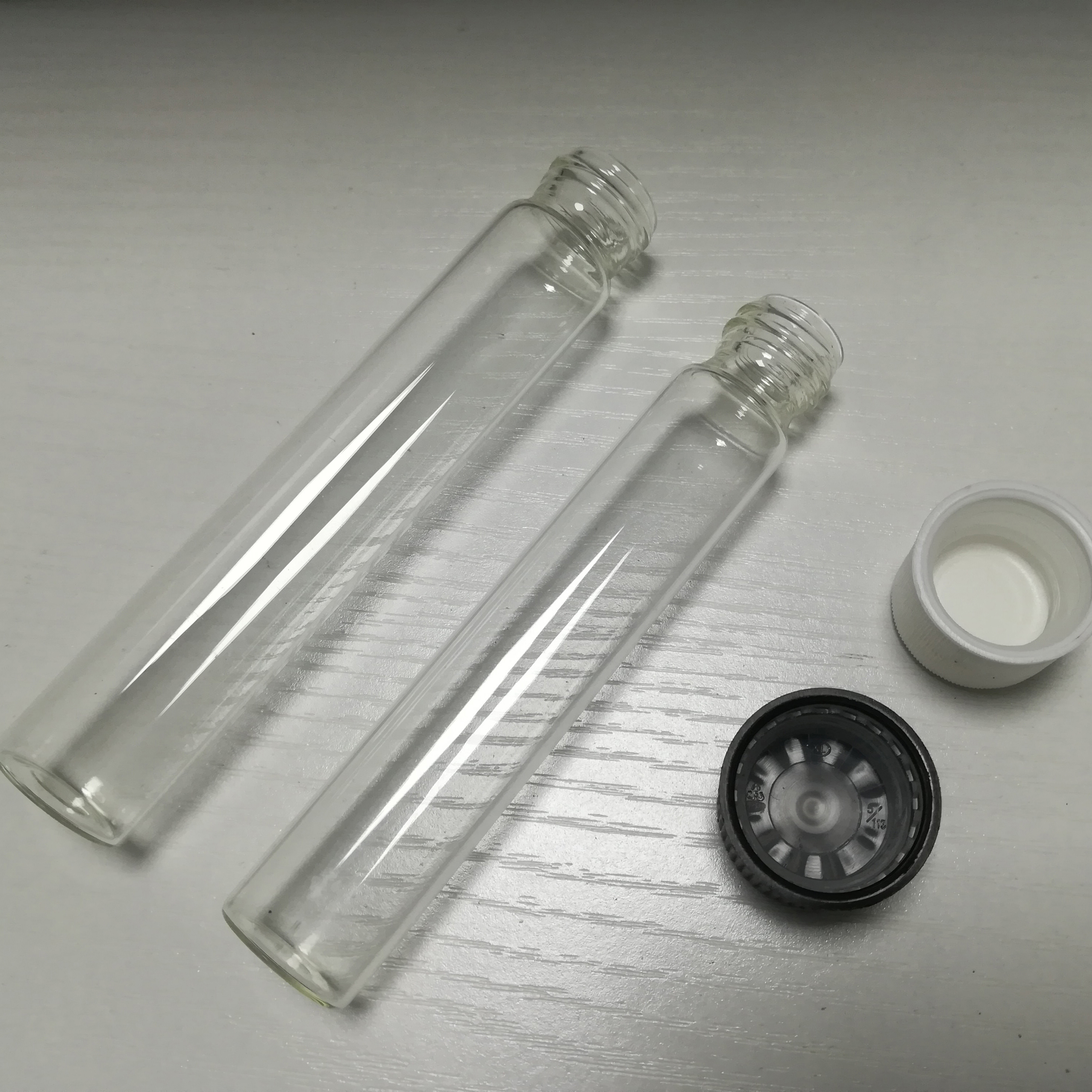 Custom any size Child Resistant Proof Cap 110mm pre roll tube,weed pre roll glass tube with Screw Top Cap