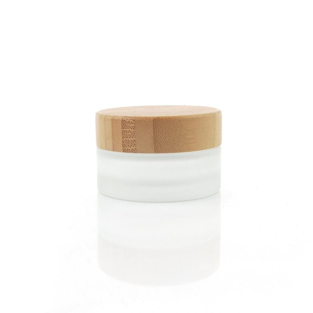 Custom bamboo jar 30g glass jar with bamboo lid face cream container