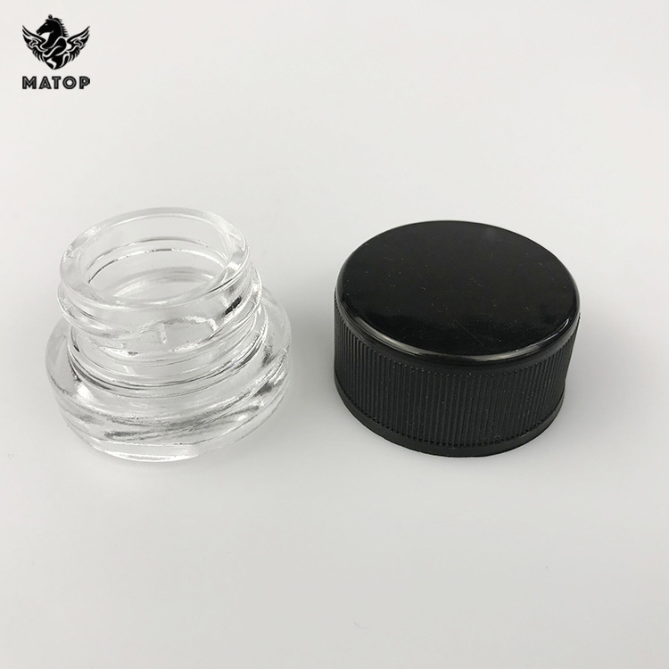 Custom bottle color 1 3 5 7 9 gram white black glass Concentrate Jar