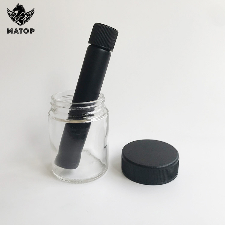 Custom bright black Smell Proof Weed UV Glass Stash Jar