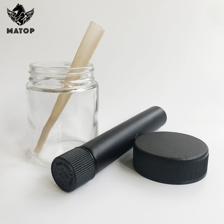 Custom bright black Smell Proof Weed UV Glass Stash Jar