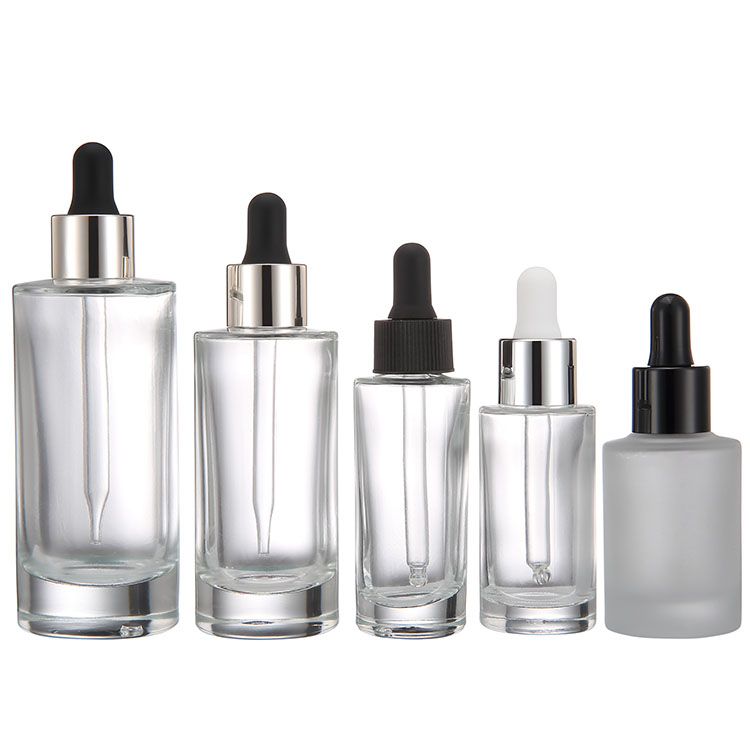 Custom capacity cosmetics glass packing 30ml serum foundation bottle dropper bottles 10 15 20 25 30 35 40 45 50 ml